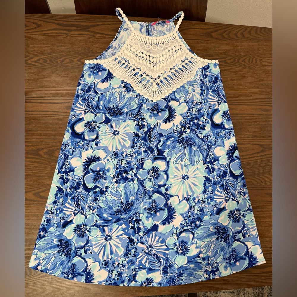 NWOT Lilly Pulitzer Pearl Shift Dress in Coastal Blue Catch N Keep, Size 4